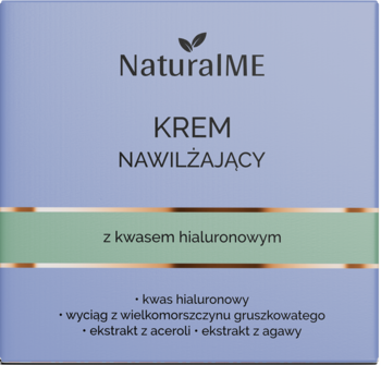 NATURALME ,krem do twarzy, nawilżający, z kwasem hialuronowym,przód