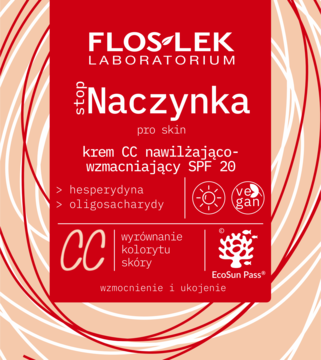 FLOSLEK LABORATORIUM stopNaczynka ,krem do twarzy, nawilżająco-wzmacniający SPF 20;,przód