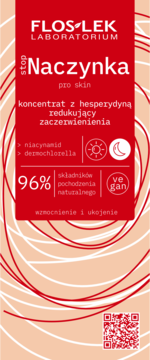 FlosLek Stop Naczynka koncentrat na zaczerwienienia i naczynka. Czerwone opakowanie, 96% naturalne składniki.