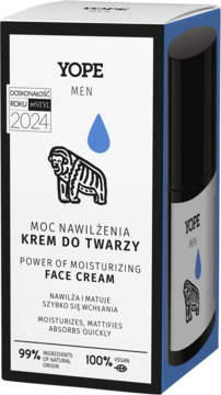 YOPE Men ,krem do twarzy, Moc nawilżenia,przód