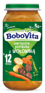 BOBOVITA ,warzywna potrawka z wołowiną, 12m+,przód