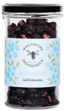 MANUFAKTURA RODZINY SADOWSKICH ,borówki liofilizowane,przód