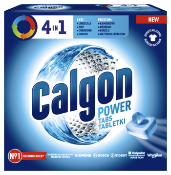 CALGON Power ,tabletki do czyszczenia pralki, 4w1,przód