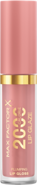 Max Factor 2000 Calorie Plumping Lip Glaze, jasny róż, złotym paskiem, widok z przodu.