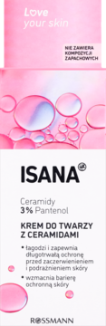 ISANA Love Your Skin ,krem do twarzy z Ceramidami,przód