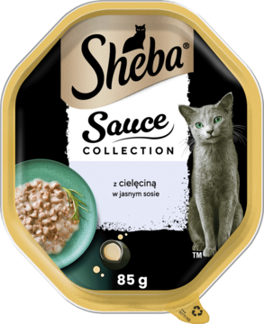 SHEBA Sauce Collection ,karma pełnoporcjowa mokra dla dorosłych kotów, z Cielęciną,przód