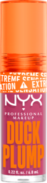 NYX Duck Plump lip plumper in magenta tube with orange cap, frontal view, extreme sensation warning.
