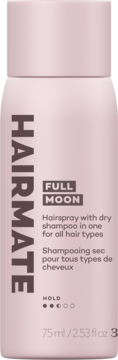 Bladoróżowy lakier do włosów 2w1 z suchym szamponem Hairmate Full Moon 75ml, widok z przodu.
