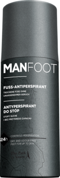 MANFOOT ,antyperspirant do stóp, zmniejszający potliwość i neutralizujący przykre zapachy,przód