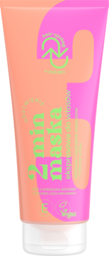 OnlyBio Hair Cycling 2 min maska do włosów w pomarańczowo-różowej tubce z zielonym napisem, widok z przodu.