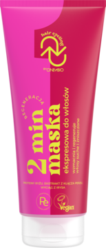 OnlyBio Hair Cycling 2 min Regeneracja maska do włosów w różowej tubce z żółtymi napisami, widok z przodu.