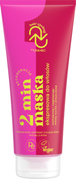OnlyBio Hair Cycling 2 min Regeneracja maska do włosów w różowej tubce z żółtymi napisami, widok z przodu.