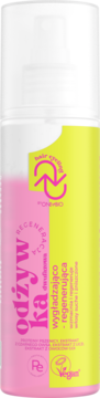 Wygładzająco-regenerująca odżywka OnlyBio Hair Cycling, wegańska, w białej butelce z różowo-żółtym frontem.