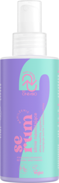 OnlyBio Hair Cycling silnie nawilżające serum, fioletowo-turkusowa butelka z atomizerem.