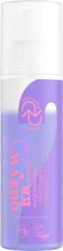 OnlyBio Hair Cycling dwufazowa odżywka wygładzająco-nawilżająca, butelka, fioletowa etykieta, różowy napis, przód.