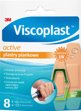 3M VISCOPLAST active ,plastry piankowe, amortyzujące, wodoodporne, różne rozmiary,przód