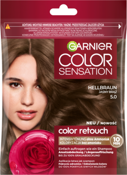 Garnier Color Sensation szampon koloryzujący Hellbraun 5.0, bez amoniaku, saszetka, szybka koloryzacja 10 min.