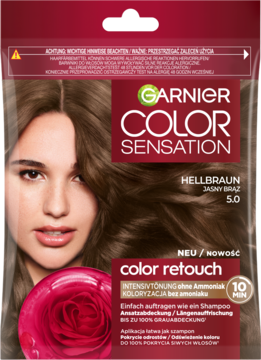 Garnier Color Sensation szampon koloryzujący Hellbraun 5.0, bez amoniaku, saszetka, szybka koloryzacja 10 min.