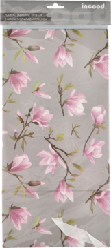 Składane pudełko prezentowe Incoood z motywem różowych magnolii, magnetyczne zamknięcie. Widok z przodu.