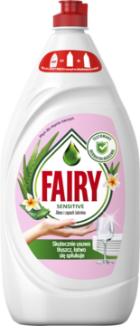 FAIRY Sensitive ,płyn do mycia naczyń, Aloes i Jaśmin,przód