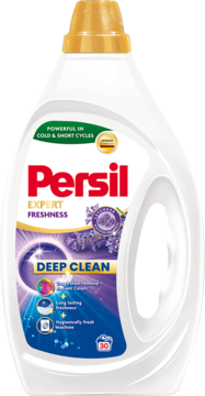 Persil Expert Freshness Deep Clean żel do prania lawendowy do kolorów, butelka z fioletową etykietą, przód.