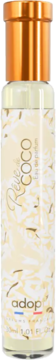 Woda perfumowana Rêve de Coco w smukłej, kremowej butelce z kokosowym wzorem i złotą nakrętką, widok z przodu.