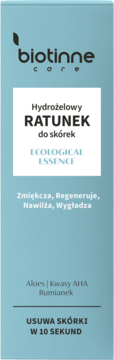 Biotinne Care, Hydrożelowy Ratunek do skórek, niebieska butelka z białym panelem. Zmiękcza i usuwa skórki w 10 sekund.
