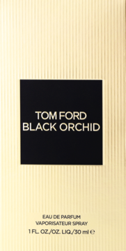 Tom Ford Black Orchid woda perfumowana 30ml, eleganckie złote pudełko z czarnym panelem, widok z przodu.
