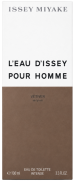 Issey Miyake L'Eau d'Issey Pour Homme Vétiver, Intense woda toaletowa, biało-brązowy kartonik, przód.