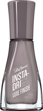 Szybkoschnący lakier Sally Hansen Insta-Dri Luxe Finish Extrava-Grey, szary z brokatem, widok z przodu.
