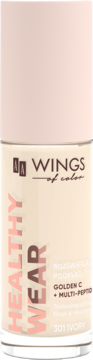 AA Wings of Color Healthy Wear rozświetlający podkład 301 Ivory z Golden C. Jasna butelka, widok z przodu.