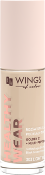 Jasnobeżowy podkład AA Wings of Color Healthy Wear 303 Light Beige, Golden C + Multi-Peptides, front butelki.