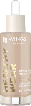 AA Wings of Color Healthy Wear podkład 304 Natural Beige w butelce z pipetą, widok z przodu.