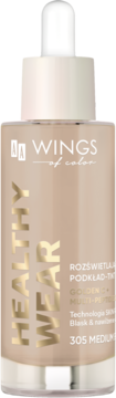 AA Wings of Color Healthy Wear podkład tint 305 Medium, beżowa butelka z kroplomierzem, widok z przodu.