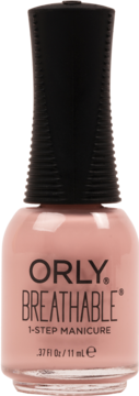 Orly Breathable lakier do paznokci w odcieniu nude, 1-step manicure, widok z przodu butelki z czarną nakrętką.