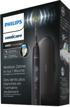PHILIPS Sonicare ProtectiveClean 4500,szczoteczka soniczna, hx6830/53, czarna,przód