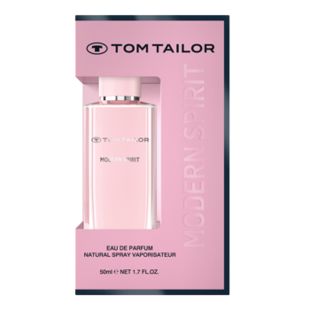 Tom Tailor Modern Spirit, różowa woda perfumowana 50ml w kartonowym pudełku z butelką, przód.