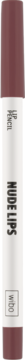 Wibo Nude Lips konturówka nr 6, matowa, w odcieniu brązowo-różowym, pionowo z przodu.