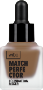 Wibo Match Perfector przyciemniacz do podkładu w matowej, brązowej butelce z pipetą, widok z przodu.