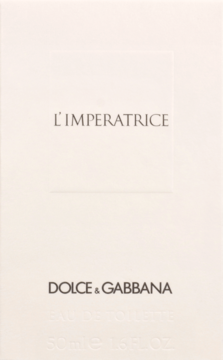 Białe, matowe opakowanie perfum D&G L'Imperatrice 3 EDT 50ml, z czarnym napisem L'IMPERATRICE na froncie.