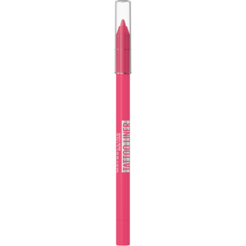 Maybelline Tattoo Gel Liner ultra różowa automatyczna kredka do oczu, widok z przodu, z jasną nasadką.