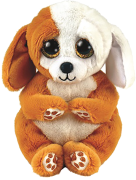 TY BEANIE BABIES ,maskotka brązowo-biały piesek,przód