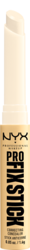 NYX Pro Fix żółty korektor w sztyfcie, beżowa tubka z czarnym napisem, pionowy widok z przodu.