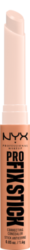 Korektor NYX Pro Fix w sztyfcie, odcień dark peach, z wysuniętą kremową końcówką. Widok z przodu.