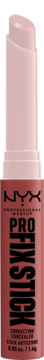 NYX Pro Fix korygujący korektor w sztyfcie, rudobrązowa tubka z wysuniętym jasnoróżowym produktem, widok z przodu.