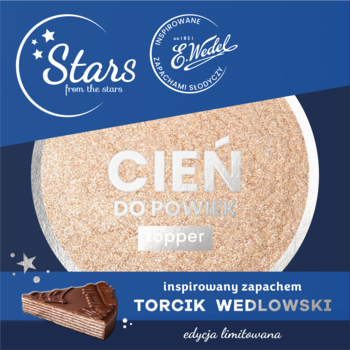 Stars from the Stars x Wedel złocisty cień-topper do powiek nr 02 Olśniewający, inspirowany Torcikiem Wedlowskim.