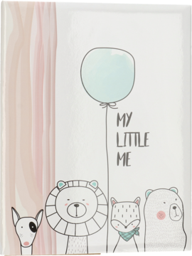 Album na zdjęcia Hama, przód okładki z rysunkowymi zwierzętami: psem, lwem, lisem, niedźwiedziem i napisem MY LITTLE ME.