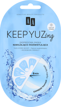 AA KEEP YUZing ,maseczka do twarzy, nawilżająco-rozświetlająca,przód