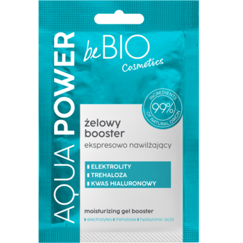 BEBIO COSMETICS Aqua Power ,maseczka do twarzy, żelowy booster, nawilżająca,przód