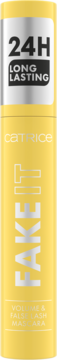Żółty tusz Catrice FAKE IT Volume & False Lash Mascara, 24H Long Lasting, pionowe ujęcie z przodu.